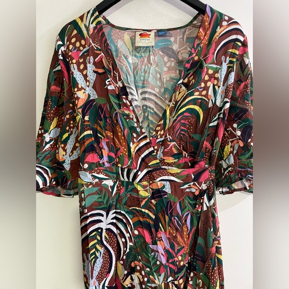 Farm Rio ✨ Tropical Wrap Dress XS - Picture 6 of 9